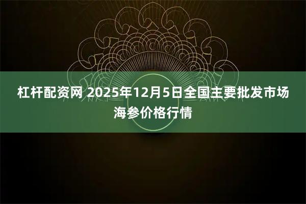 杠杆配资网 2025年12月5日全国主要批发市场海参价格行情
