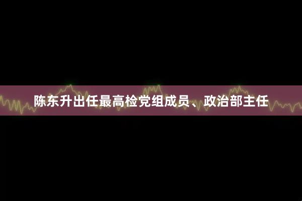 陈东升出任最高检党组成员、政治部主任